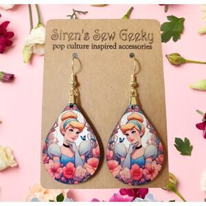 Disney Princess Cinderella Floral Portrait Earrings